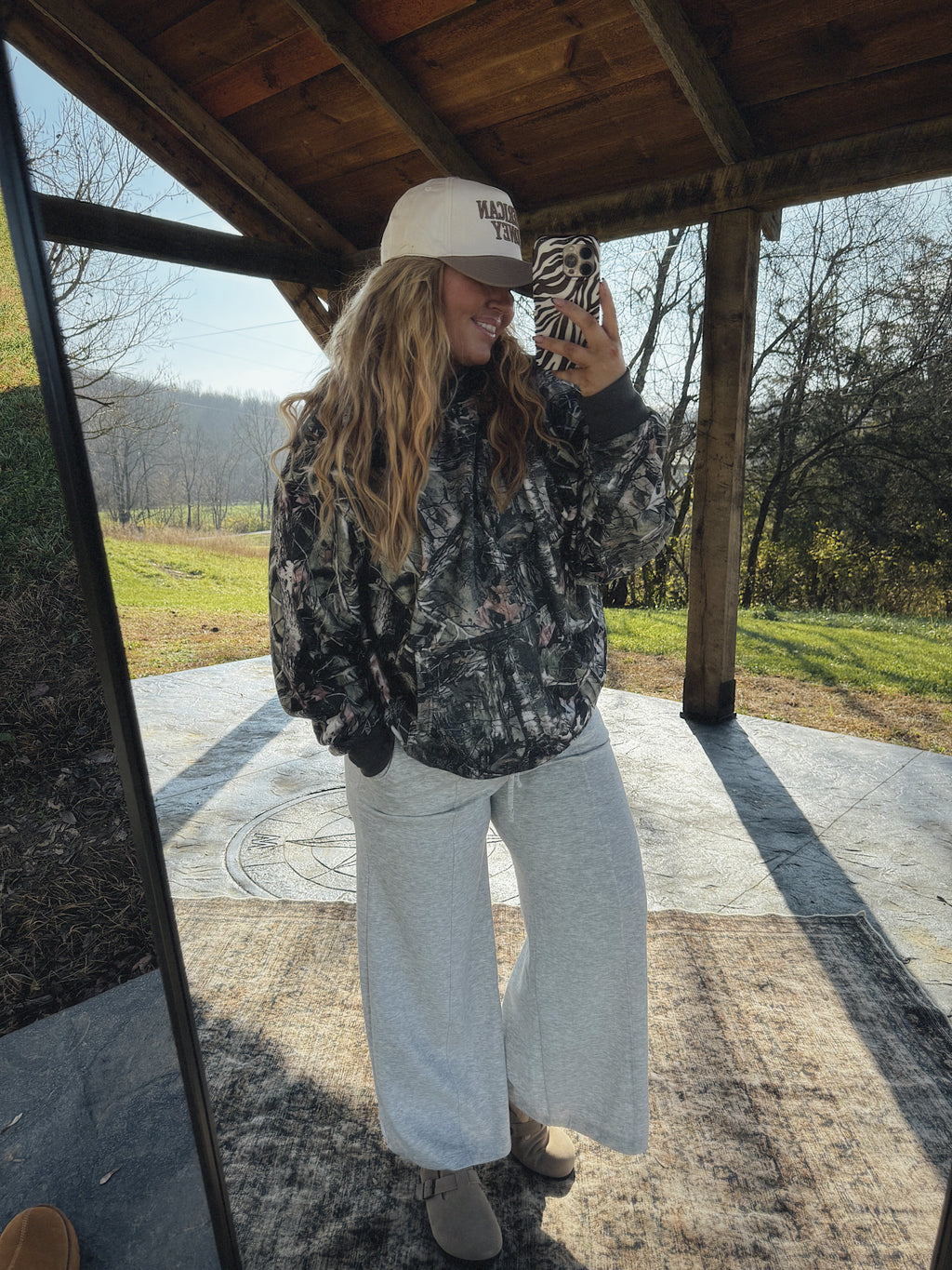 Oversized vintage camo hoodie