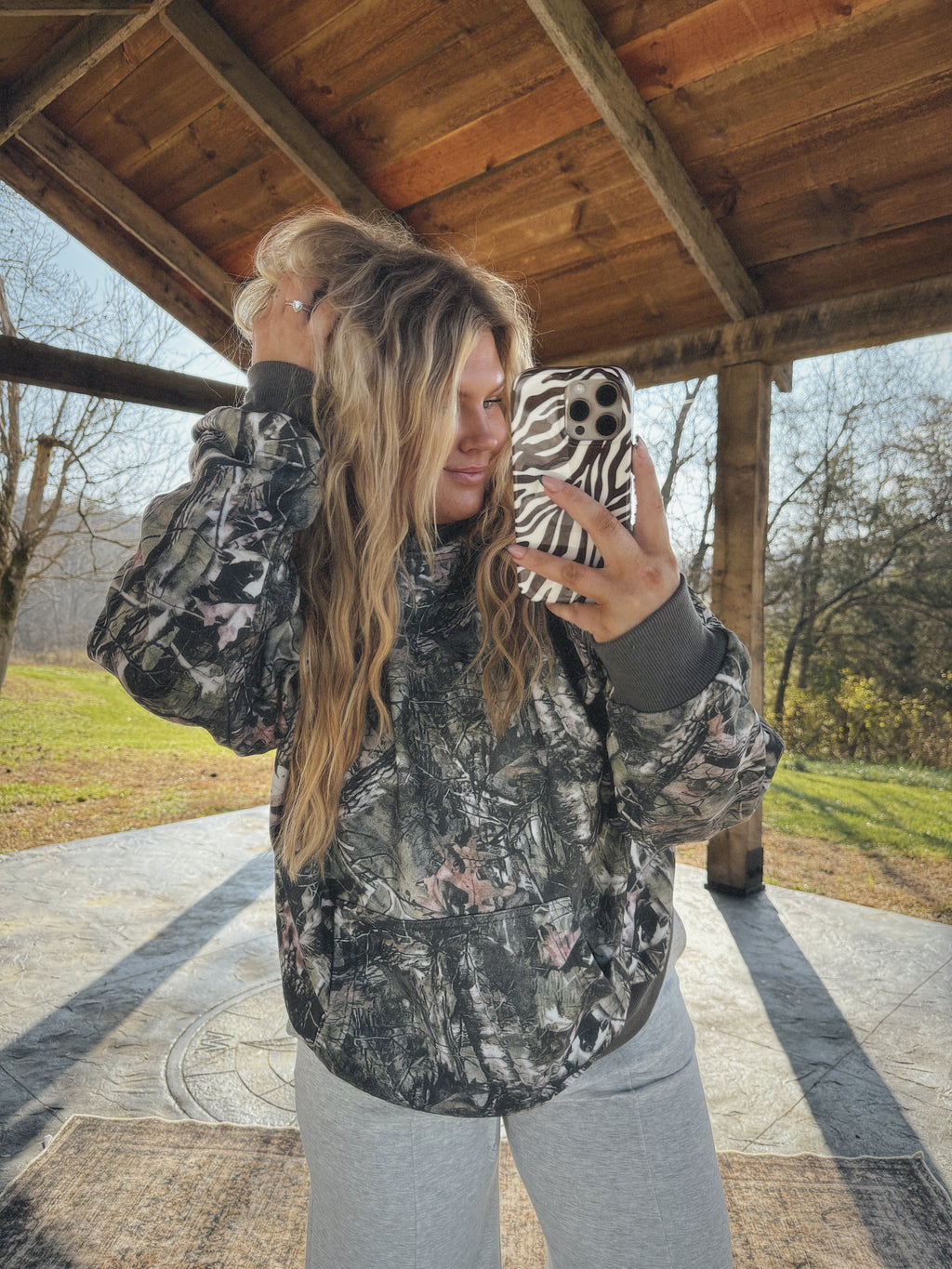 Oversized vintage camo hoodie